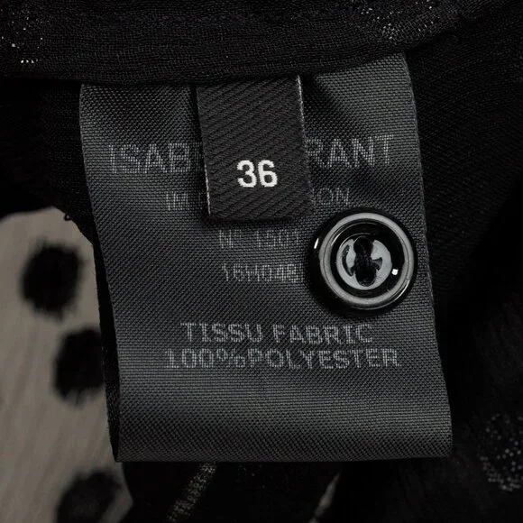 Isabel Marant AW/16 Alba Black Fil Coupé Polka Dot Blouse - Picture 10 of 11